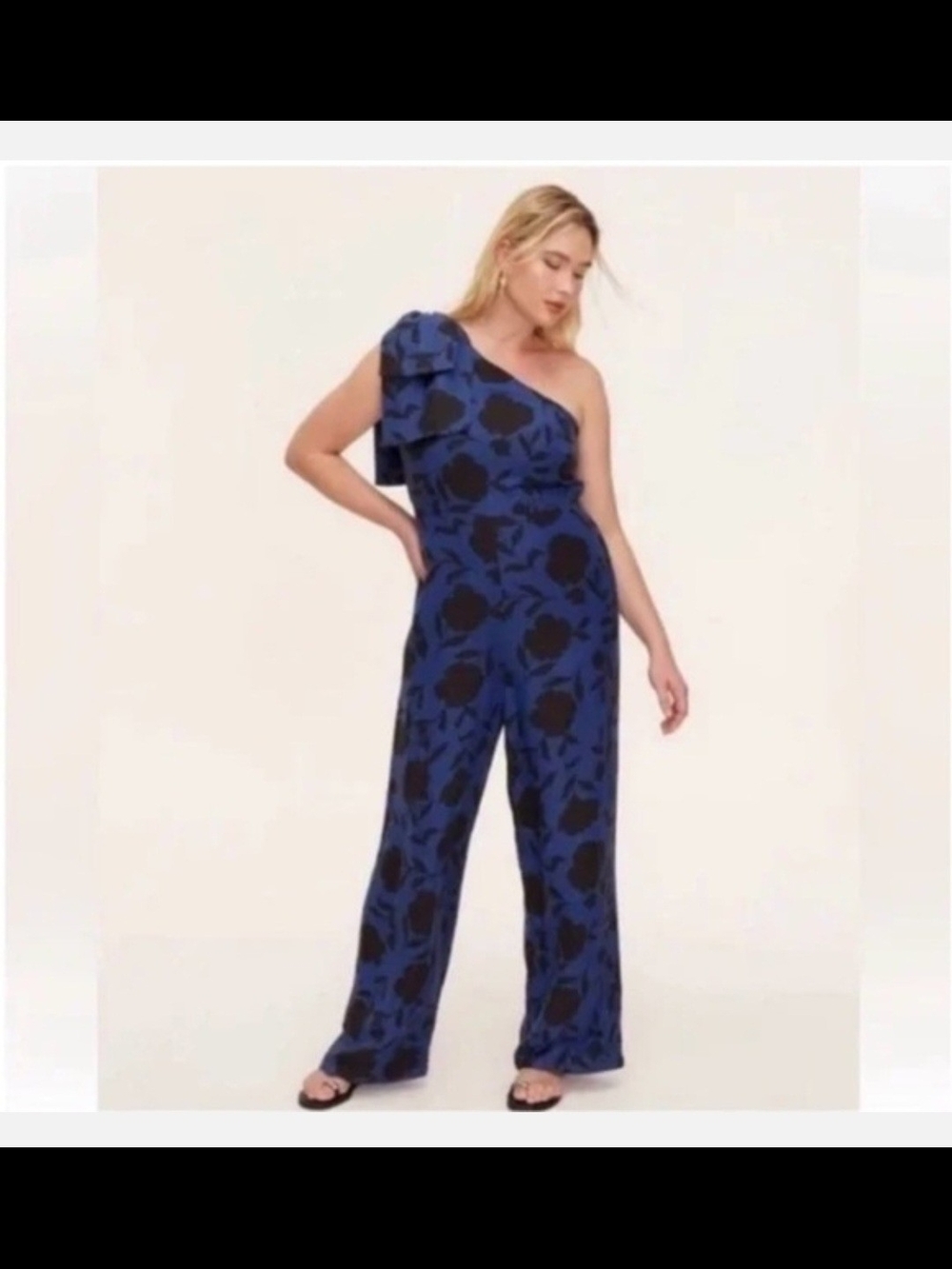 Kate Spade One-Shoulder Blue Floral Jumpsuit